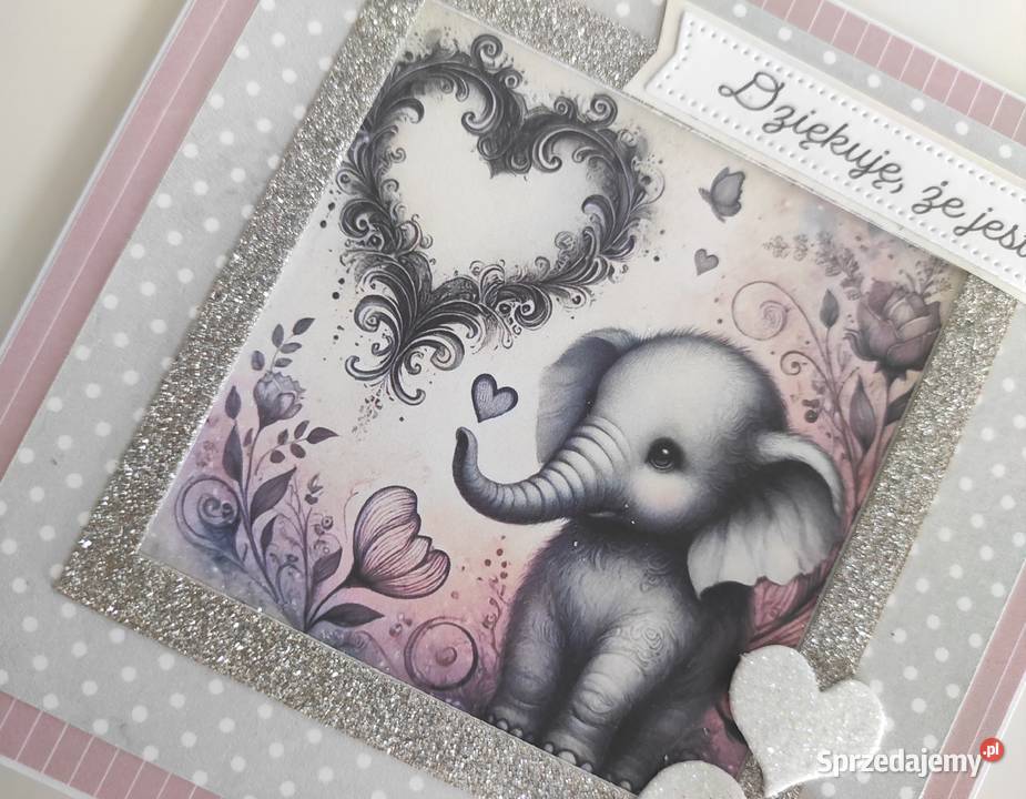 Kartka ręcznie robiona na urodziny Walentynki Łódź