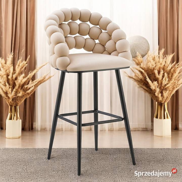 Hoker Tapicerowany Bubble Black Beżowy Wysyłka Tarchały Małe