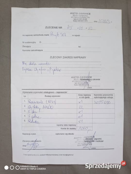 Peugeot 307 nieuszkodzony Solec Kujawski