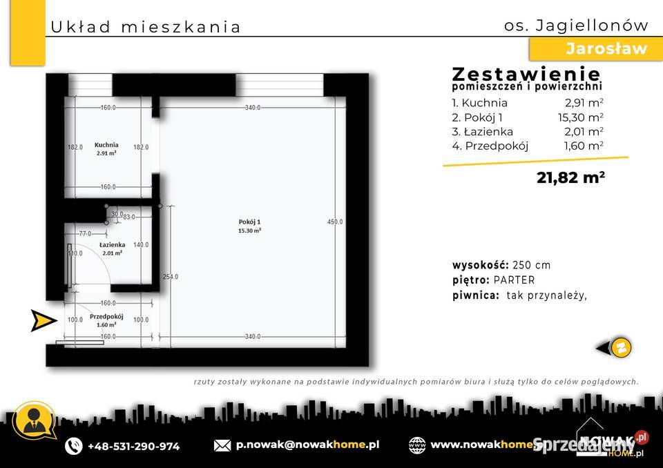Kawalerka Jagiellonów Jarosław Centrum 22m2