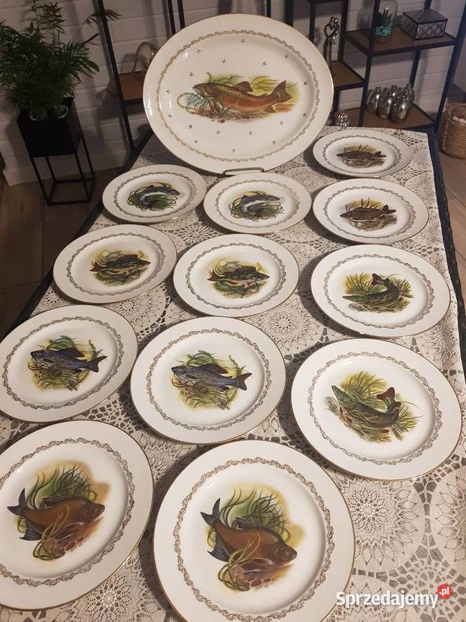 Serwis do ryb Porcelana francuska Limoges Konin