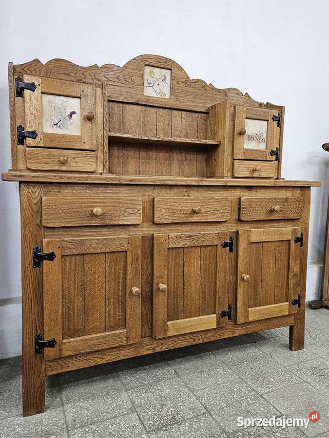 Dębowa jadalnia komplet rustykalny do kuchni sprzedam
