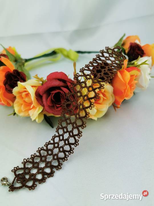 Bransoletka frywolitkowa Wiśniowa