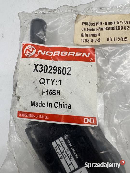 Norgren X3029602 Zawór pneumatyczny mazowieckie Warszawa