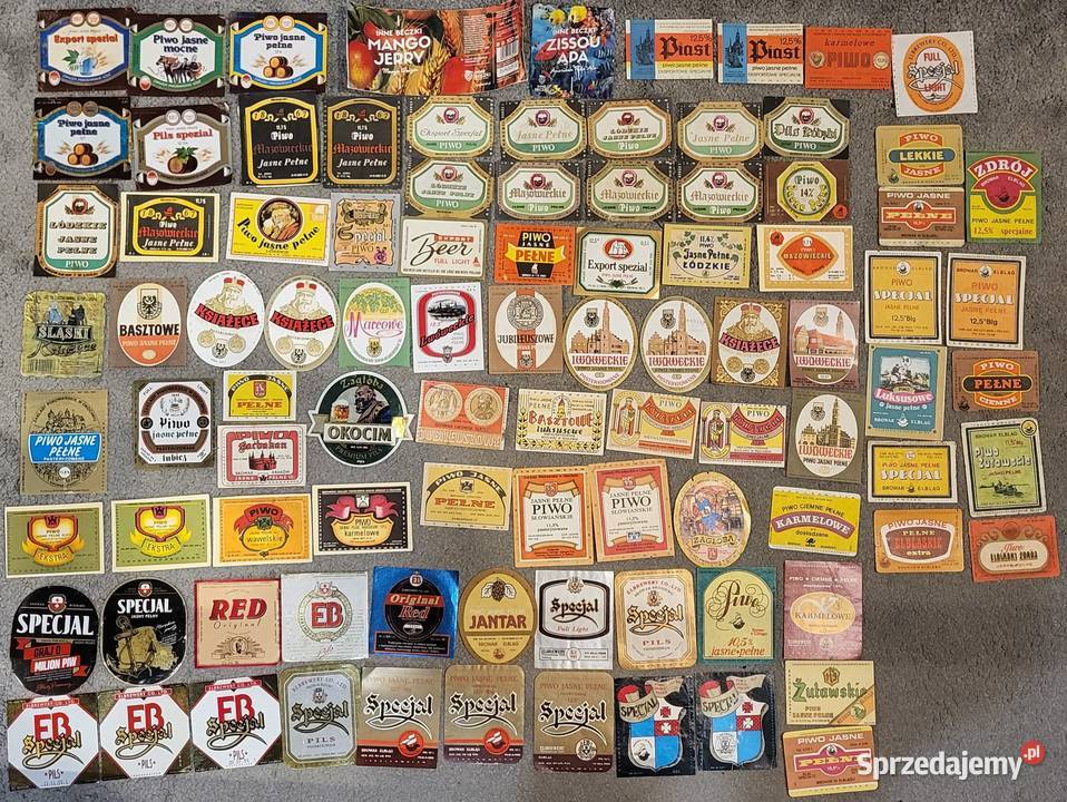 Etykiety piwne zestaw 352 etykiet piwnych Ząbki sprzedam