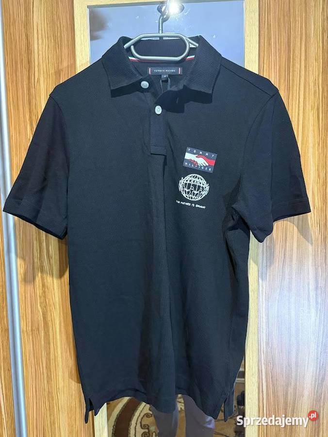 Tommy Hilfiger Czarna koszulka polo XS Kalwaria Zebrzydowska