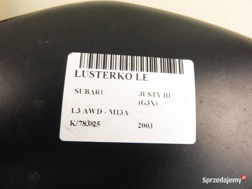 LUSTERKO LEWE SUBARU JUSTY III G3X 5 PIN małopolskie sprzedam