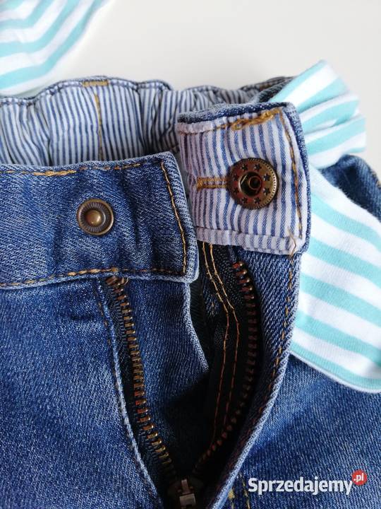 Jeansy skinny dziewczynki HM z kokardką 68 Rozmiar 68 Spodnie śląskie Katowice