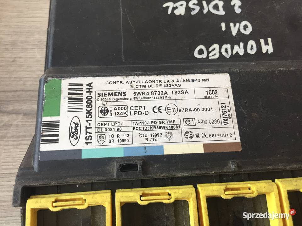 STEROWNIK MODUŁ KOMFORTU MONDEO MK3 1S7T15K600HA Stanisławice