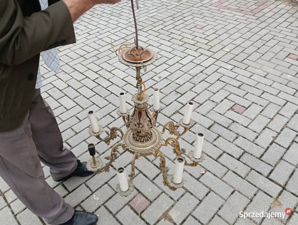 Stary żyrandol z mosiądzu Rzeszów