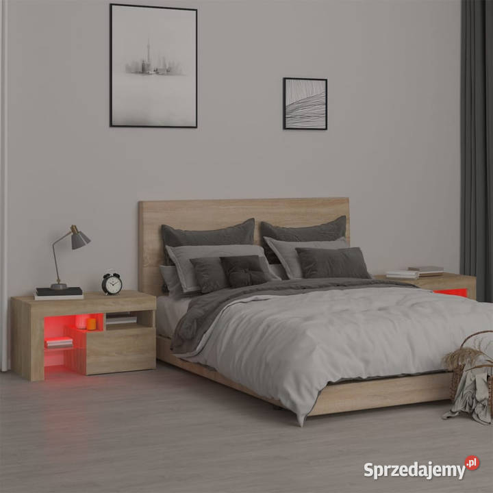 Szafki z oświetleniem LED 2 dąb sonoma 70x365x40 Warszawa