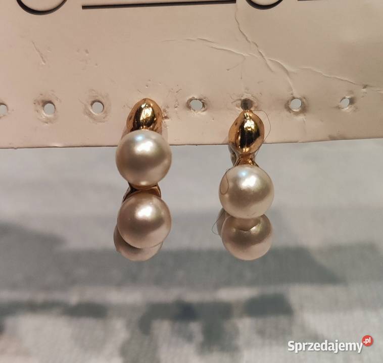 Kolczyki małe koła z perełkami Piaseczno sprzedam