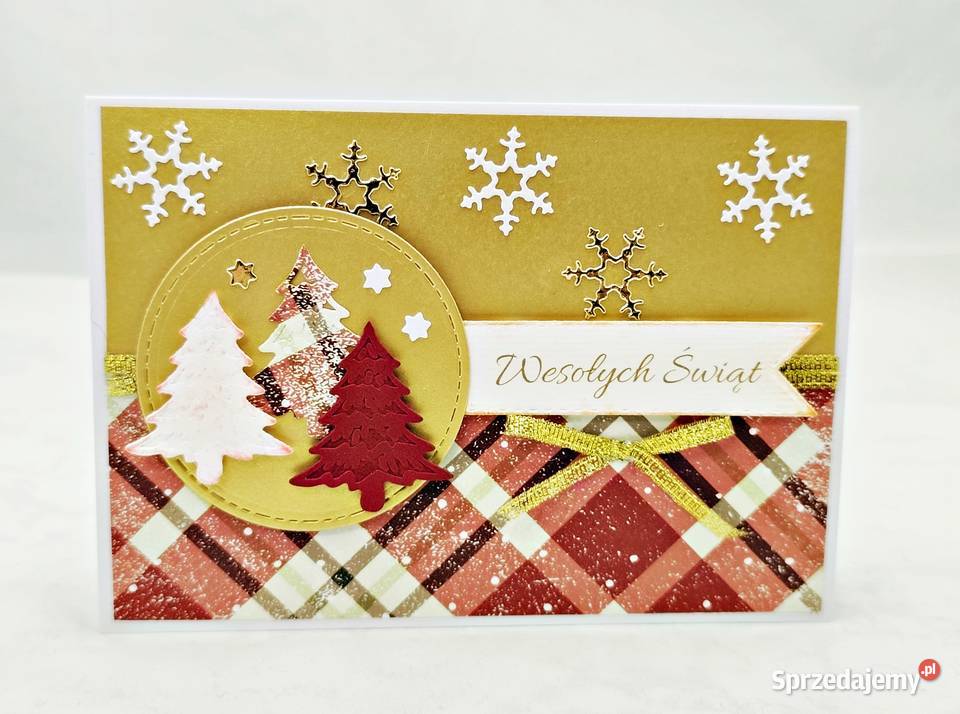 Kartki świąteczne ręcznie robione zestaw 3 sztuk pomorskie