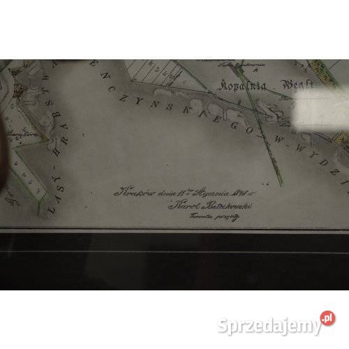 Historyczna mapa wsi Siersza z 1844 r Antyki, Sztuka, Kolekcje