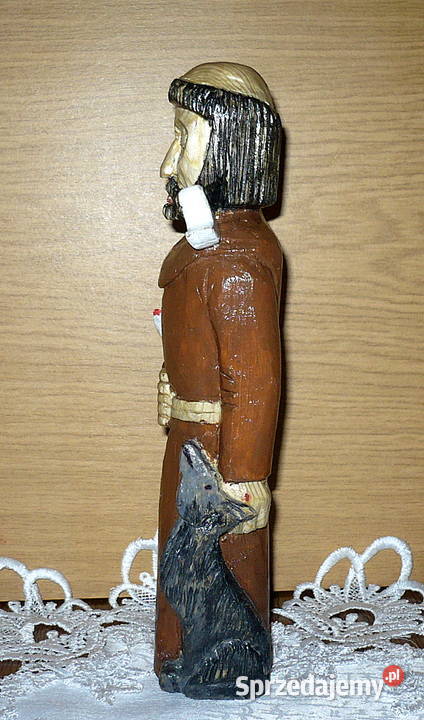 Rzezba ludowa Św Franciszek z wilkiem Przasnysz