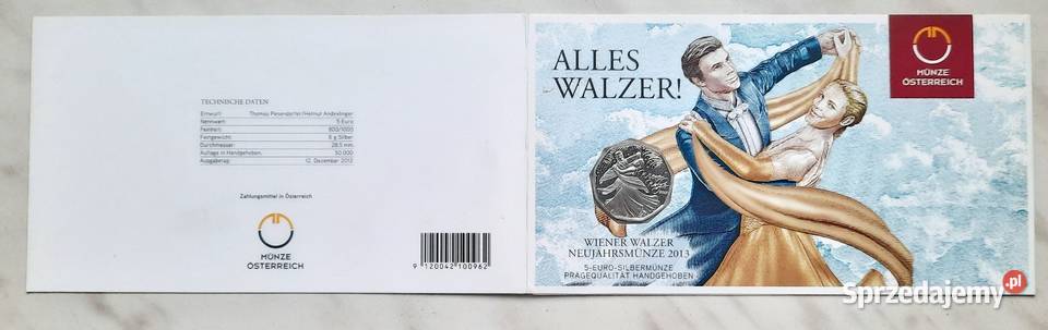Moneta 5 Euro Austria Ag 2012 II Gliwice