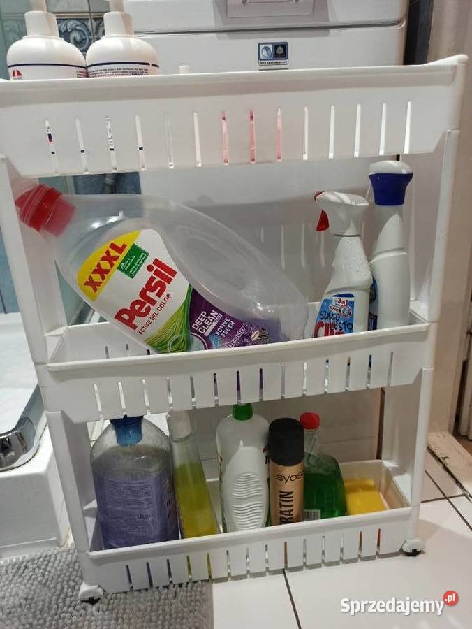 Łazienkowa szafka mobilna regał na kołach półka 54cm