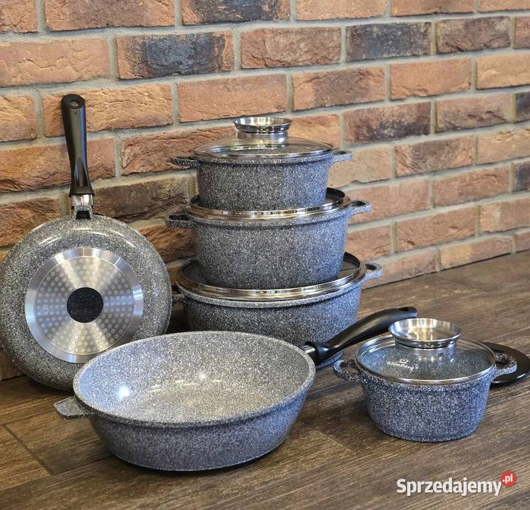 Garnki marmurowe 12 el Łódź