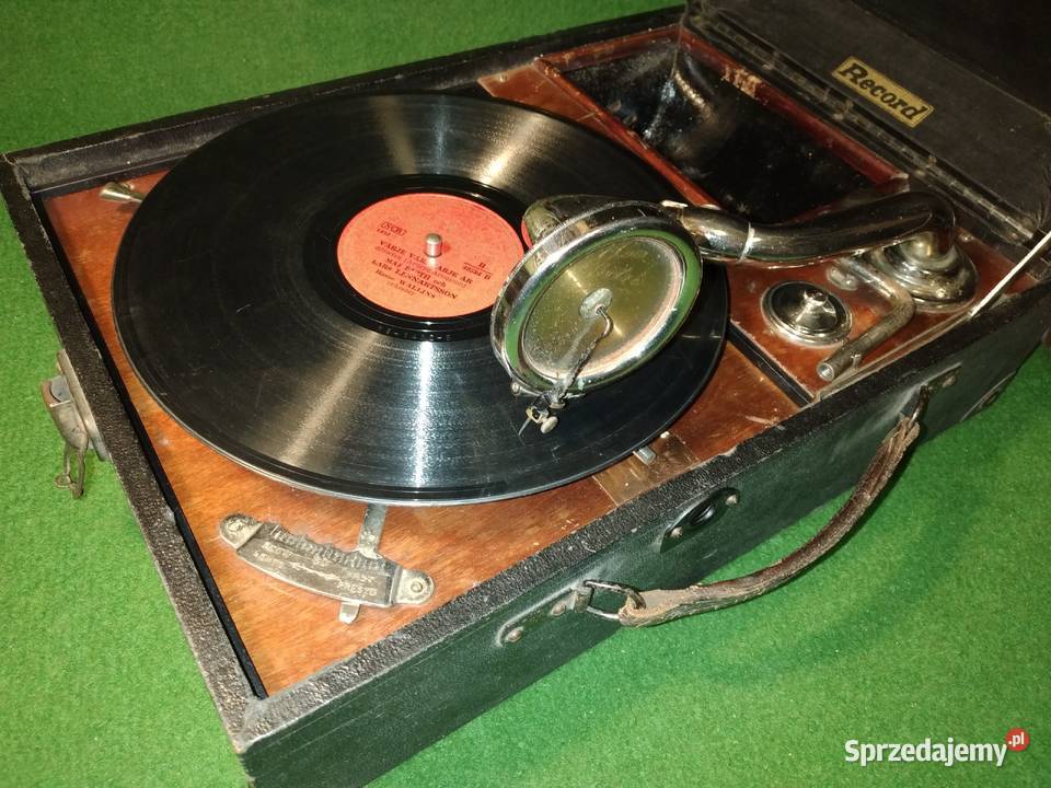 Gramofon stary walizkowy na korbkę RECORD Gorzów Wielkopolski sprzedam