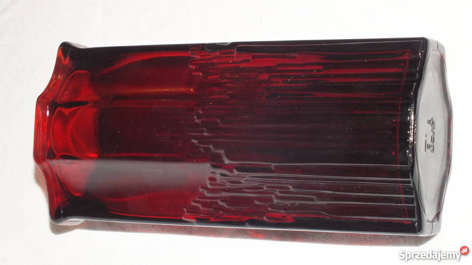 Miseczka i wazon z grubego czerwonego szkła Art