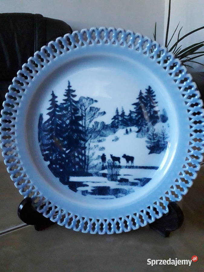 Zestaw talerzy dekoracyjnych Bing Grndahl lata Janów Lubelski