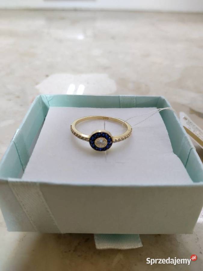 Złoty Nowy pierścionek z cyrkoniami pr585 14 Wałcz