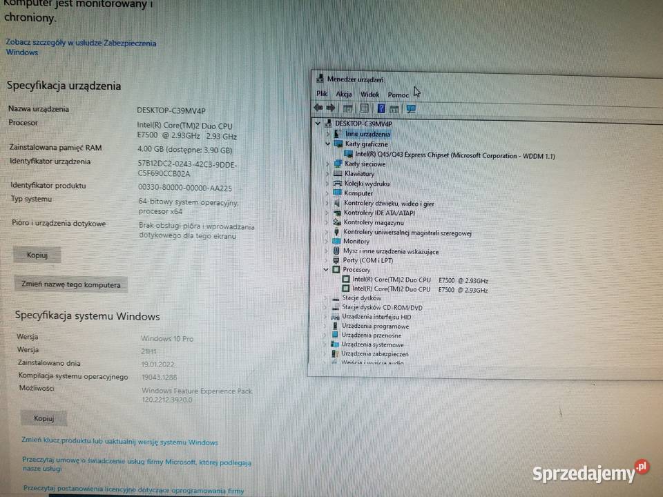 Komputer HP Compaq 6000 E7500 DDR3 Liczba rdzeni procesora 2 Rymanów sprzedam