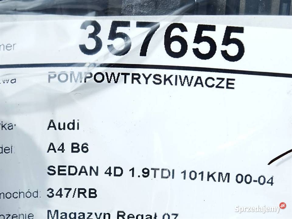 POMPOWTRYSKIWACZE AUDI A4 B6 038130073AJ 19 101