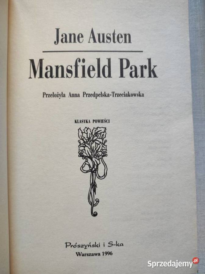 Mansfield Park Jane Austen Rok wydania 0 Kielce