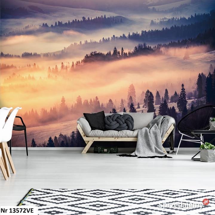 Tapeta fototapeta Widok we mgle lasy góry natura