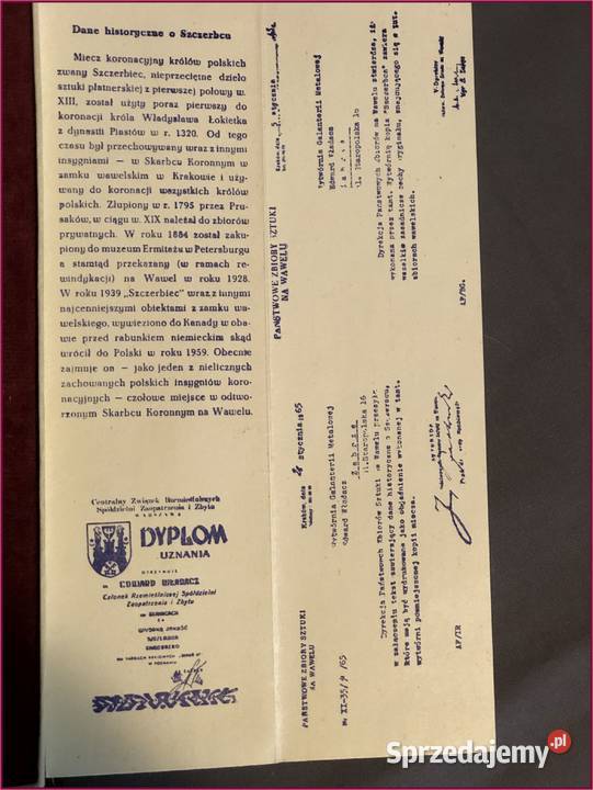 Sprzedam SZCZERBIEC MIECZ KORONACYJNY KRÓLÓW Militaria Staroźreby sprzedam