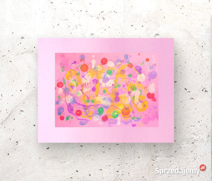 kolorowy obraz loft różowa dekoracja abstrakcja warmińsko-mazurskie Olsztyn
