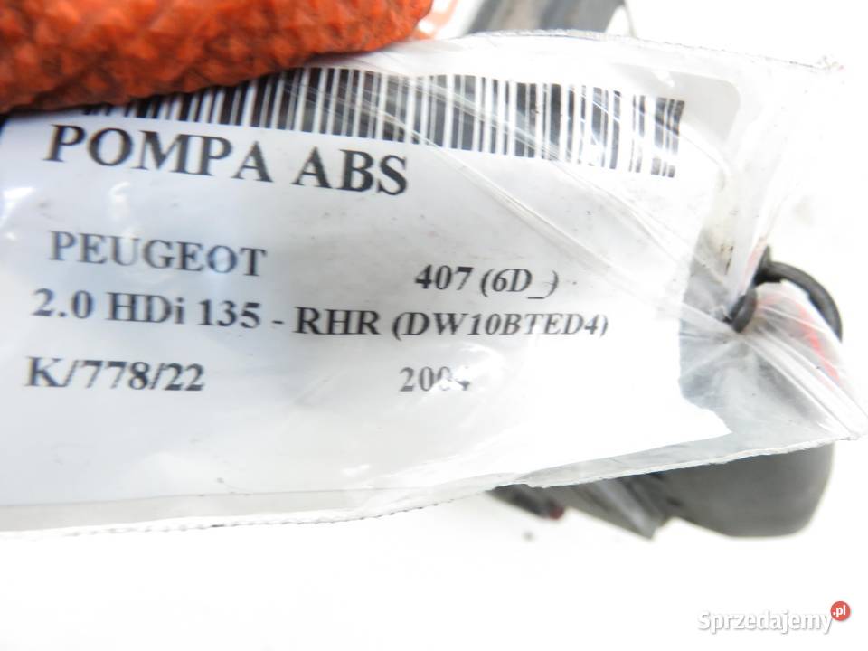 POMPA ABS PEUGEOT 407 6D S118676001K 9651857880 małopolskie