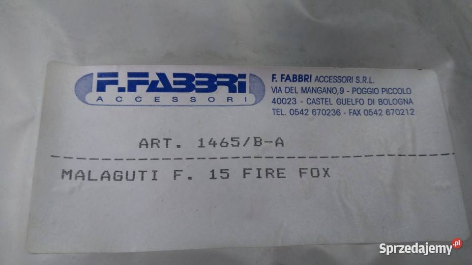 NOWA SZYBA OWIEWKA OSŁONA FABBRI MADE IN ITALY Bielsk Podlaski