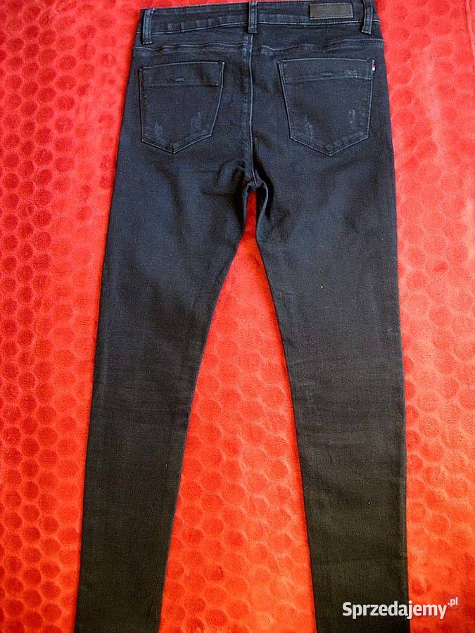 Spodnie damskie jeans czarne 34 36 biodra 8696 Spodnie Siedlce