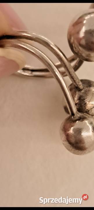 pierścionek ze srebra z kulkami Biżuteria Radom