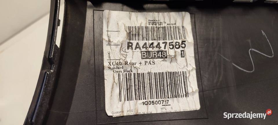 VOLVO XC40 NAROŻNIK ZDERZAKA PRAWY TYŁ 31449337