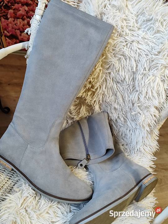 Kozaki szarepopielate maciejka rozmiar 39 skóra Poznań