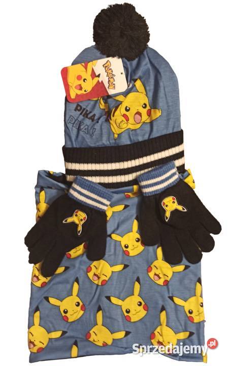 Pokemon Pikachu Czapka Rękawiczki Szalik Komin Mogilany
