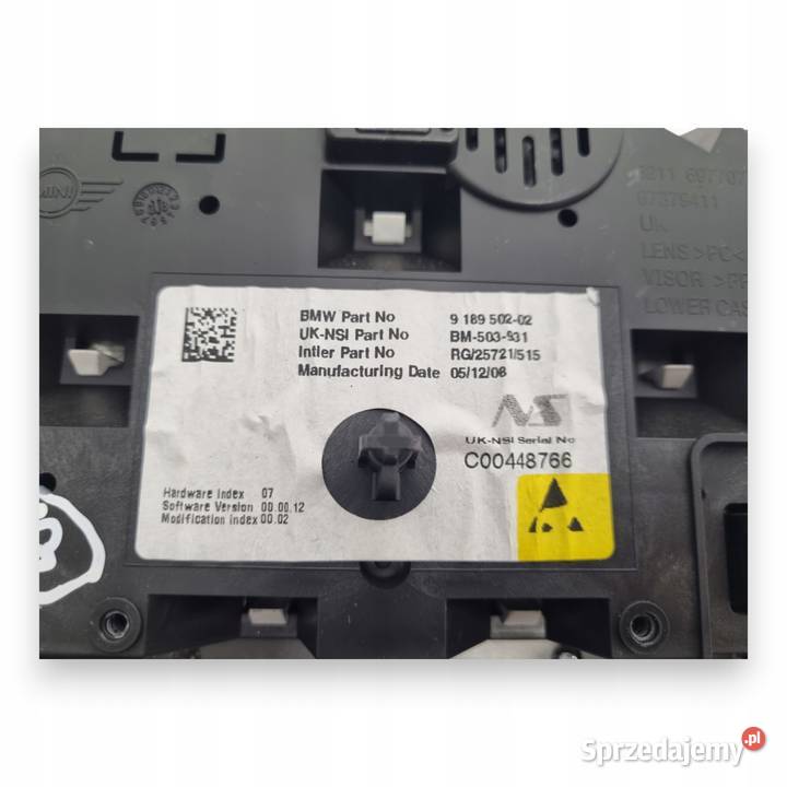 LICZNIK ZEGARY 918950202 Mini One R56 14 16V Wyposażenie wnętrza lubelskie Chełm