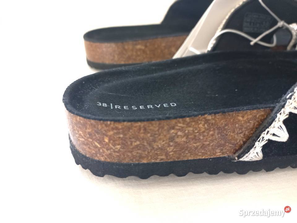 Klapki czarne Buty białe r 38 damskie BOHO Sandały i klapki Białystok