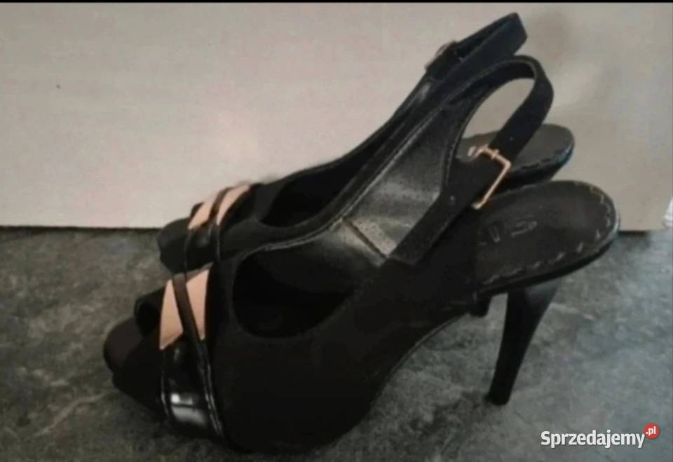 Buty damskie na obcasie czarne wysoki Opcas sprzedam