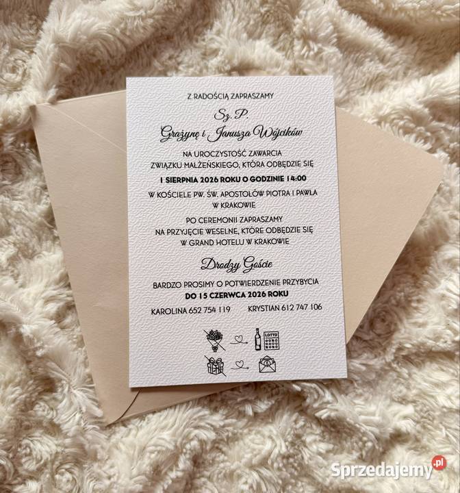 Zaproszenia Ślub Wesele Chrzest Komunia