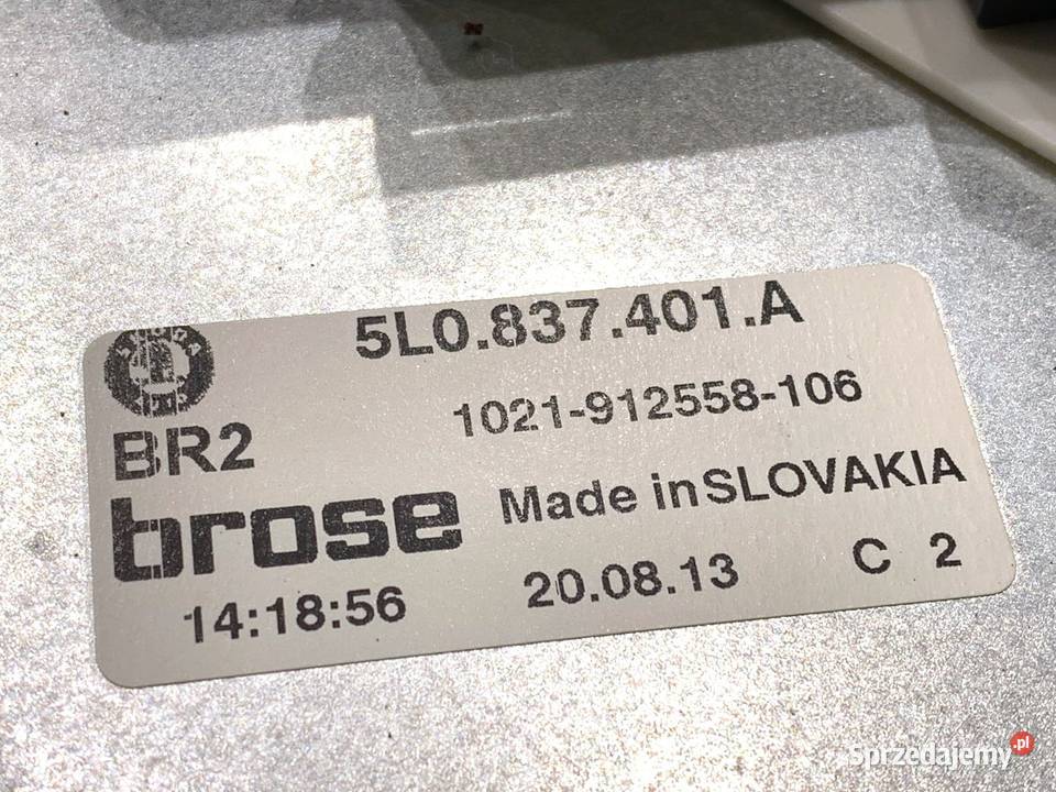 PODNOŚNIK SZYBY LEWY PRZÓD SKODA YETI 5L0837401A sprzedam