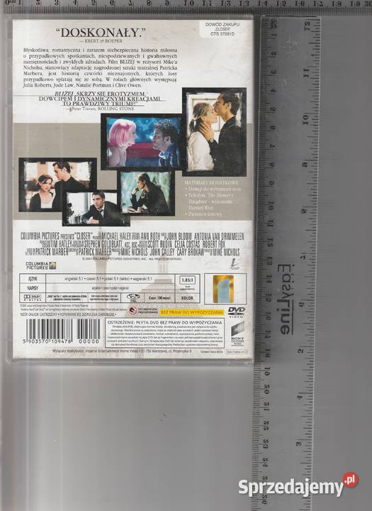Closer Natalie Portman Julia RobertsDVD lektor Pruszków