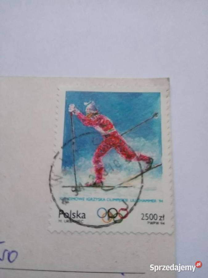 Pocztówka z Wisły 1994r Znaczek z olimpiady w