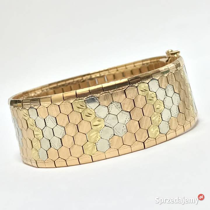 Złota BRANSOLETKA damska 18K TRZY KOLORY ZŁOTA sprzedam