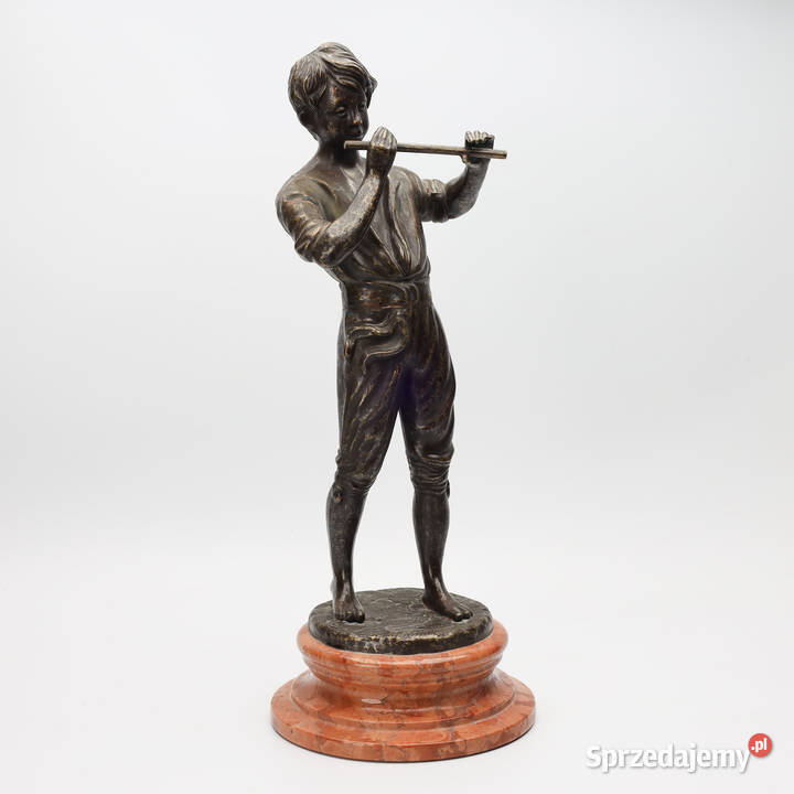 Artexpert Figura z brązu grajek chłopiec grający Szczecin
