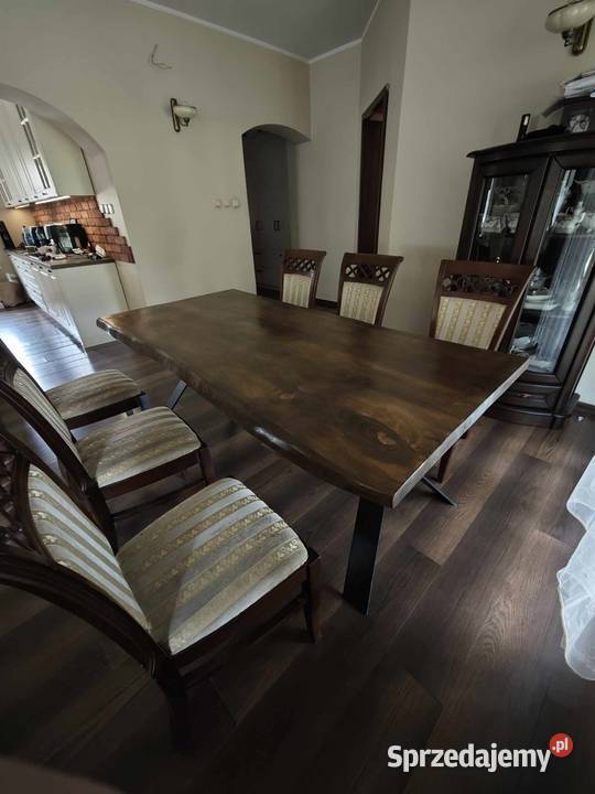 Stół loft stalowe nogi naturalna krawędź oflis pomorskie Gdańsk