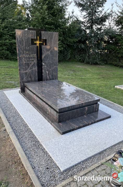 NAGROBEK POMNIK GRANITOWY Z MONTAŻEM BRYŁA Konary